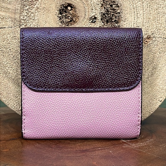 RARE COLOR COACH SMALL TRIFOLD WALLET IN GEOMETRIC COLORBLOCK - Picture 2 of 14